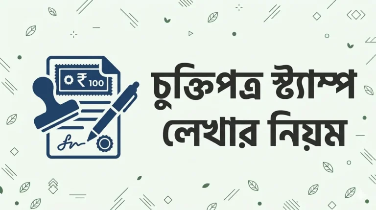 চুক্তিপত্র স্ট্যাম্প লেখার নিয়ম