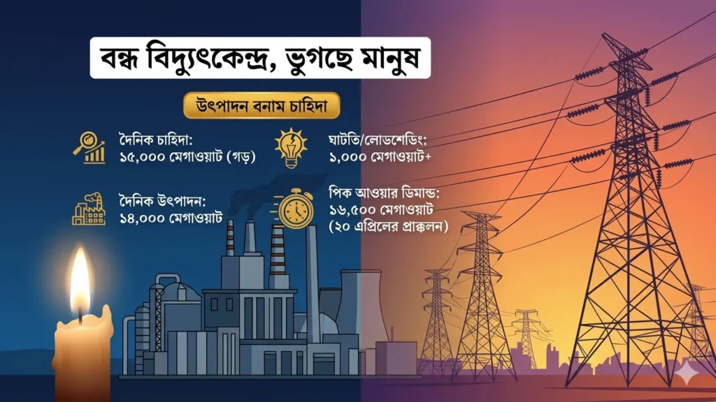 জ্বালানি সংকটে ১৮ বিদ্যুৎকেন্দ্র বন্ধ, লোডশেডিংয়ে বেশি ভুগছে গ্রাম