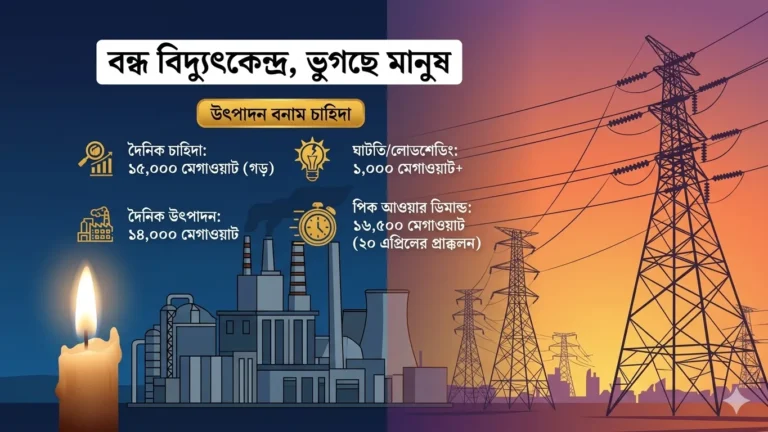 জ্বালানি সংকটে ১৮ বিদ্যুৎকেন্দ্র বন্ধ, লোডশেডিংয়ে বেশি ভুগছে গ্রাম