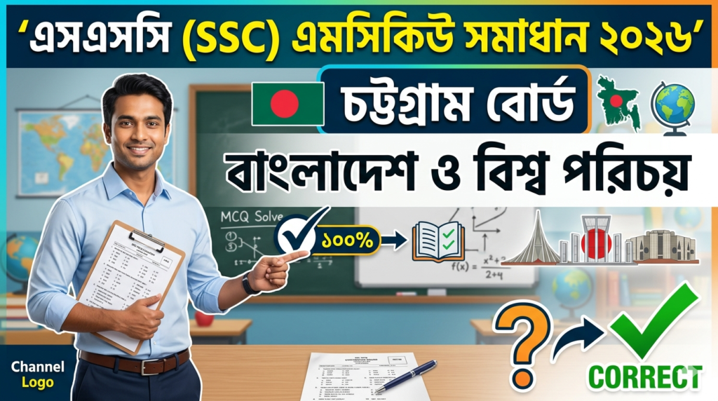 SSC BGS MCQ Solution 2026, SSC 2026 BGS Answer Sheet, SSC BGS Solve 2026, SSC 2026 BGS MCQ answer, SSC BGS Question Solution, SSC BGS Chattogram Board, এসএসসসি বাংলাদেশ ও বিশ্ব পরিচয় এমসিকিউ সমাধান ২০২৬, এসএসসি বাংলাদেশ ও বিশ্ব পরিচয় ১০০% সঠিক সমাধান, এসএসসি ২০২৬ বাংলাদেশ ও বিশ্ব পরিচয় উত্তরমালা, এসএসসি বাংলাদেশ ও বিশ্ব পরিচয় প্রশ্ন সমাধান ২০২৬, চট্টগ্রাম বোর্ড বাংলাদেশ ও বিশ্ব পরিচয় সমাধান, আজকের পরীক্ষার প্রশ্ন সমাধান ২০২৬,