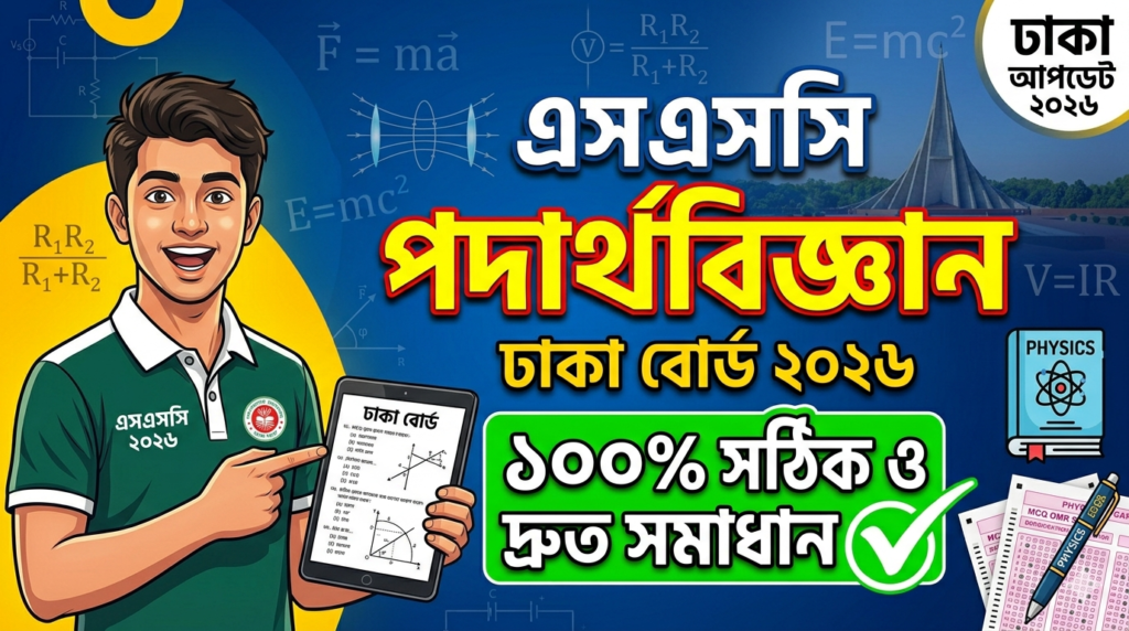 SSC Physics MCQ Solution 2026, SSC 2026 Answer Sheet, SSC Physics Solve 2026, SSC 2026 Physics MCQ answer, SSC Physics Question Solution, SSC Physics Solve Dhaka board, এসএসসসি পদার্থবিজ্ঞান এমসিকিউ সমাধান ২০২৬, এসএসসি পদার্থবিজ্ঞান ১০০% সঠিক সমাধান, এসএসসি ২০২৬ পদার্থবিজ্ঞান উত্তরমালা, এসএসসি পদার্থবিজ্ঞান প্রশ্ন সমাধান ২০২৬,ঢাকা বোর্ড পদার্থবিজ্ঞান সমাধান, আজকের পরীক্ষার প্রশ্ন সমাধান ২০২৬,