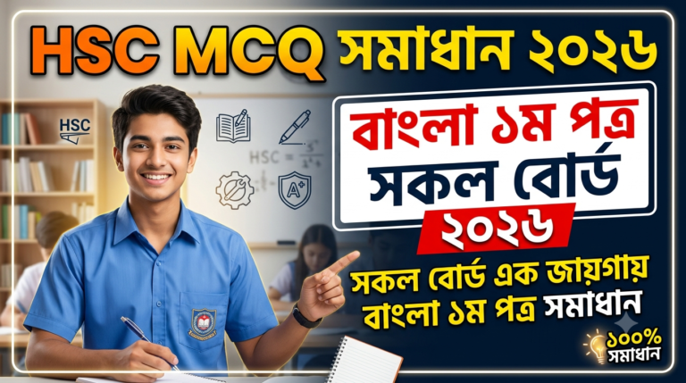 HSC MCQ Solve All Board 2026: সকল বোর্ডের বাংলা ১ম পত্র সমাধান