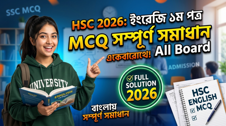 HSC MCQ Solve All Board 2026: ইংরেজি ১ম পত্রের সম্পূর্ণ সমাধান একসাথে